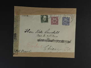 Sweden. Facit 348, 347A, 349A cover , 5+10+90 öre on censored air mail cover sent from …