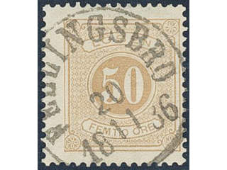 Sweden. Postage due Facit L19d used , 50 öre yellowish orange-brown, perf 13. Superb …