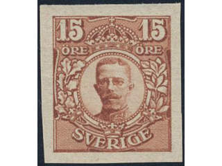 Sweden. Facit 84v1 ★★, 15 öre imperf, brown.