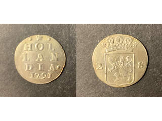 Nederländerna Holland 2 stuivers 1791, XF-UNC