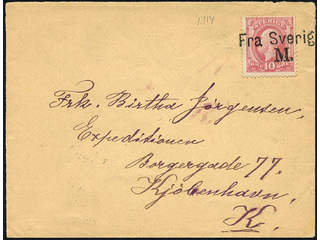 Sweden. Facit 45. Cancellations, DENMARK. Danish cancellation FRA SVERIGE M …