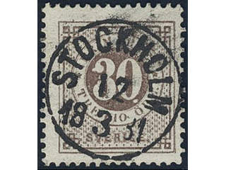 Sweden, Sverige, Sverige, Sverige. Facit 35f used, 30 öre dull brown with thick …