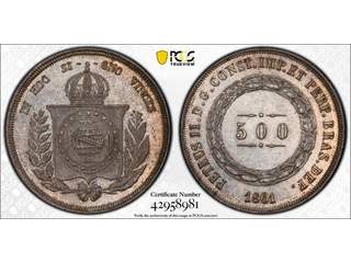 Brazil Pedro II (1831-1889) 500 reis 1861, UNC, PCGS MS64