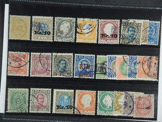 Iceland. Used 1876–1937. All different, e.g. F 8, 107v, 111, 113, 122v, 137, 143, 154, …