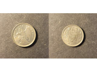 Chile 5 centavos 1921, AU/UNC