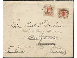 Sweden. Facit 46 cover , 2x20 öre on 2-fold cover sent from LANDSKRONA 6.8.1890 to …