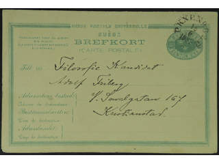 Sweden. Postal stationery, double postcard Facit bKd4 , Reply card 15+15 öre, with …