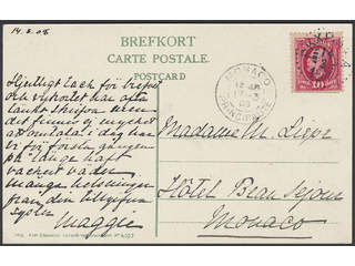 Sweden. Facit 54 cover , 1891 Oscar II 10 öre red on postcard sent from PKXP 34A …