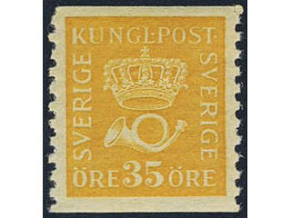 Sweden, Sverige, Sverige, Sverige. Facit 157 ★★, 35 öre yellow vertical perf 9¾ type II. …