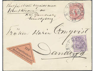 Sweden. Facit 74, 82 cover , 4+10 öre on beautiful cash on delivery printed matter sent …