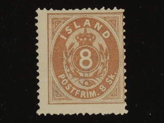Iceland. Facit 3 ★ , 1873 Skilding values 8 sk brown, perf 14 × 13½. SEK 2800