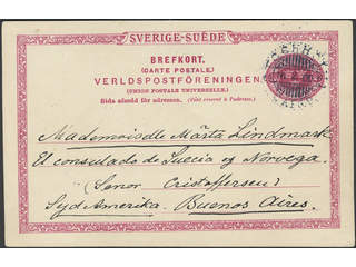 Sweden. Postal stationery, Single postcard, Facit bKe13, Postcard 10 öre sent from …