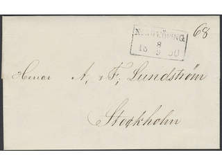 Sweden. E county. NORRKÖPING 8.9.1850, rectangular postmark. Type 5 on letter sent to …