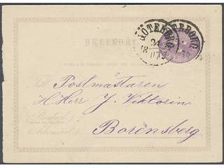 Sweden. Postal stationery, double postcard Facit bKd1AI , Response card sent from …