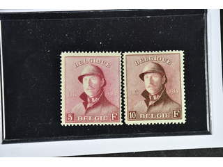 Belgium. Michel 157–58 ★ , 1919 King Albert in Uniform 5 and 10 Fr (2). 5 Fr with a …