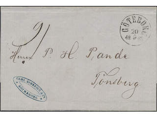 Sweden. Foreign-related cover. Norway. Unpaid cover sent from GÖTEBORG 20.9.1865 to …