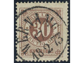 Sweden, Sverige, Sverige, Sverige. Facit 25c used, 30 öre red-brown on yellowish paper. …