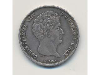Coins, Denmark. Frederik VII, Sieg 12, 1-H4A, 1 rigsbanksdaler 1848. 14,27 g. F-VF.