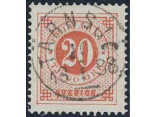 Sweden, Sverige, Sverige, Sverige. Facit 46a used, 20 öre dull orange-red. EXCELLENT …