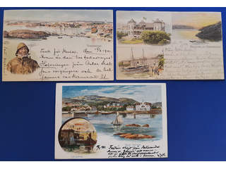 Sweden. Picture postcards, lot GRUSS AUS. O-COUNTY. Långedrag and Strömstad. Three …