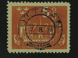 Sweden. Facit 196 used , 5 öre red-brown. EXCELLENT cancellation UTTERÅN 7.8.24.