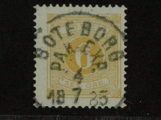 Sweden. Postage due Facit L14 used, 6 öre gul, tandn. 13. Prakt-/LYX-stämplat GÖTEBORG …