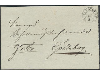 Sweden. N county. HALMSTAD 20.9.1833, arc postmark. type 2 on cover sent to Gothenburg. …
