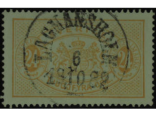Sweden. Official Facit Tj20 used , 24 öre yellow, perf 13. EXCELLENT cancellation …
