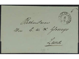 Sweden. K county. CARLSHAMN 6.3.1833, arc postmark. Type 1 on cover sent to Lund. …