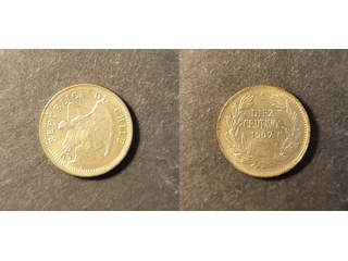 Chile 10 centavos 1907, UNC
