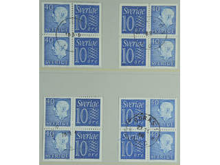 Sweden. Facit 428HA12 used , Slot machine booklets 1x4, all in blue colour, all four …