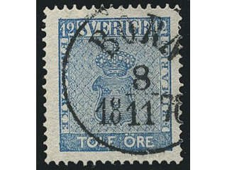 Sweden. Facit 9, W county. BORN 8.11.1870, circle cancellation. Postal: 175:-