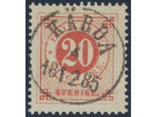 Sweden, Sverige, Sverige, Sverige. Facit 33e used, 20 öre orange-red. Superb …