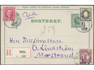 Sweden. Postal stationery, letter card Facit kB1, 52, 62, 81 , Letter card 5 öre with …