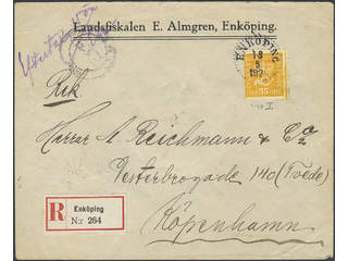 Sweden. Facit 156 on cover, 35 öre öre on insufficiently prepaid cover sent from …