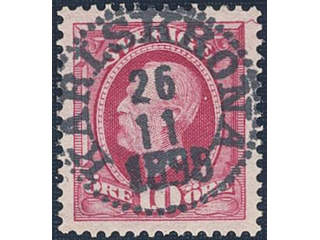 Sweden. Facit 54 used, 1891 Oscar II 10 öre red. EXCELLENT cancellation KARLSKRONA …