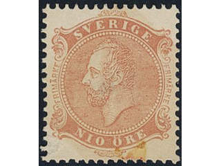Sweden. C A Nymans proposal stamp NIO öre in orange redcolour with …