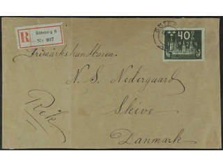 Sweden. Facit 203 cover , 40 öre on registered cover sent from GÖTEBORG 14.5.26 to …