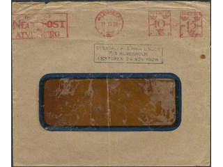 Sweden. Special cancellationMeter stamp 10+15 öre on window envelope sent from …