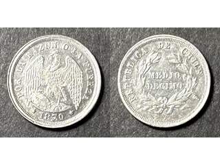 Chile ½ decimo 1870/69, UNC