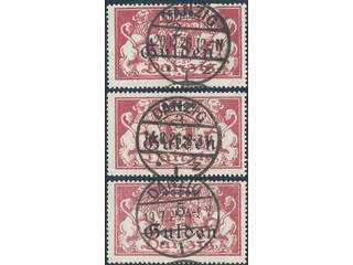 Germany Danzig. Michel 190–92 used , 1923 New value overprint high values 2, 3 and 5 …