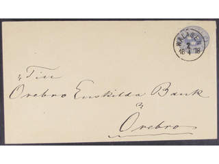 Sweden. Postal stationery, stamped envelope Facit Fk1IIIe , Stamped envelope 12 öre type …