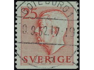 Sweden. Facit 405A used , 1952 Gustaf VI Adolf, type 1 25 öre red. EXCELLENT …