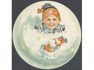 Sweden. Postcard Facit 52 , "Snowball card", Jenny Nyström. Used card sent from PLK 275B …