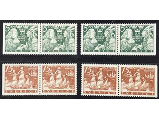 Sweden. Facit 261–62BC/CB ★★ , 1938 New Sweden 5+15 öre pairs 3+4 and 4+3 (4). Very …