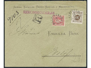 Sweden. Facit 45, 47 cover , 10+30 öre on beautiful registered cover sent from …