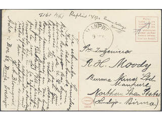 Sweden. Facit 79 on cover, 2×5 öre on postcard sent from BORÅS 1.TUR 15.4.12 to British …