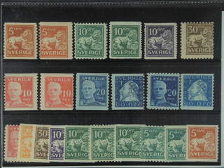 Sweden. ★ 1920-36. Small coilstamps. All different, e.g. F 141, 141bz, 144Ccx+Ecxz, …