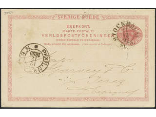 Sweden. Postal stationery, Single postcard, Facit bKe13, Postcard 10 öre sent from …