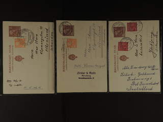Sweden. Postal stationery, double postcard Facit bKd29 , Reply part 15 öre, three cards …